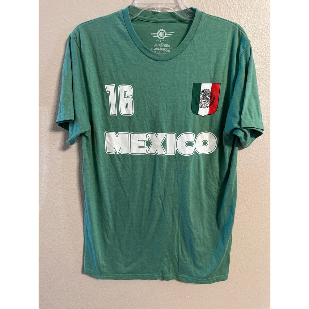 Mad Engine Mexico Soccer Jersey T-Shirt Green Number 16 Graphic Tee Medium